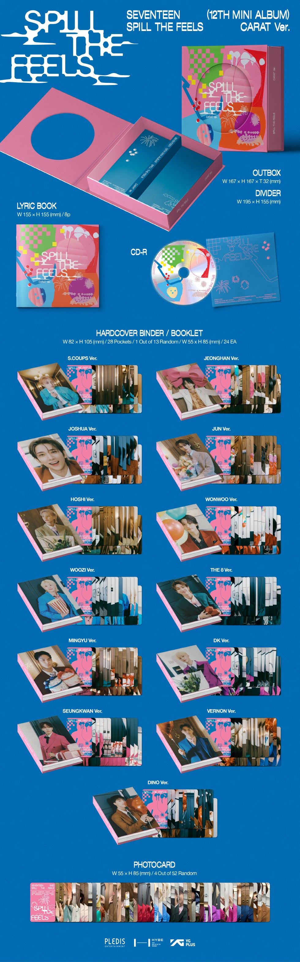 SEVENTEEN - [SPILL THE FEELS] 12th Mini Album CARAT 13 Version SET