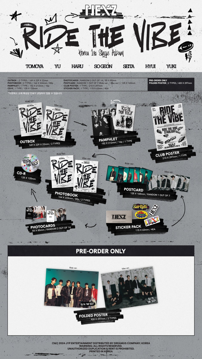 NEXZ - [RIDE THE VIBE] Korea 1st Single Album 2 Version SET – kpopalbums.com