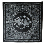 LEESLE - Twin Cranes Peony Bandanna Scarf (S)